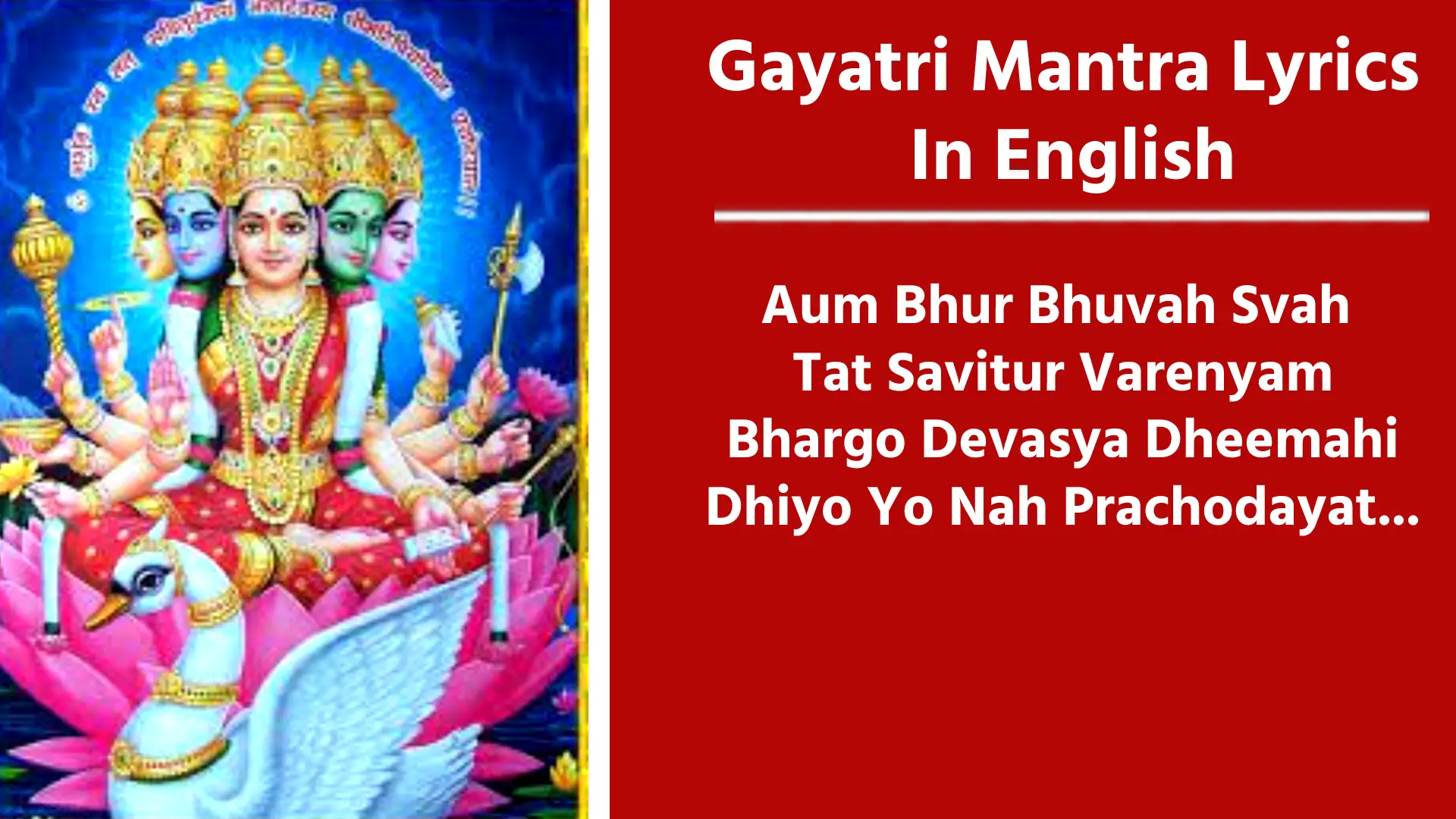 gayatri mantra lyrics in english