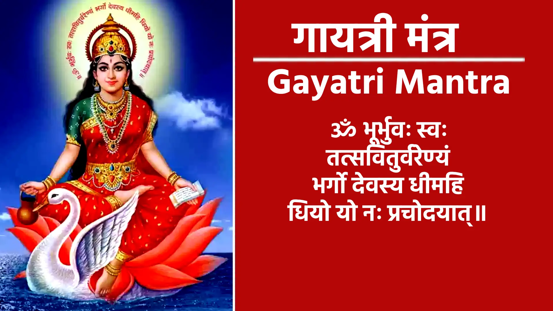 Gayatri Mantra ॐ भूर्भुवः स्वः तत्सवितुर्वरेण्यं भर्गो देवस्य धीमहि धियो यो नः प्रचोदयात्॥