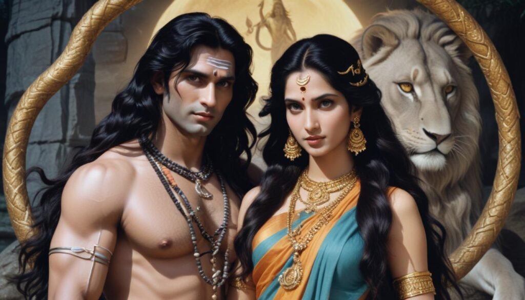Shiv Parvati photo capturing the divine union of Lord Shiva and Goddess Parvati, shown together in a moment of divine love, strength, and cosmic balance. The image radiates peace and spiritual harmony.