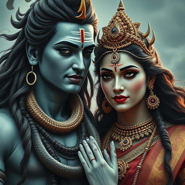 Shiv Parvati photo capturing the divine union of Lord Shiva and Goddess Parvati, shown together in a moment of divine love, strength, and cosmic balance. The image radiates peace and spiritual harmony.