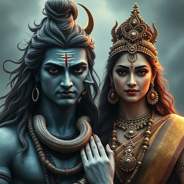 Shiv Parvati photo capturing the divine union of Lord Shiva and Goddess Parvati, shown together in a moment of divine love, strength, and cosmic balance. The image radiates peace and spiritual harmony.