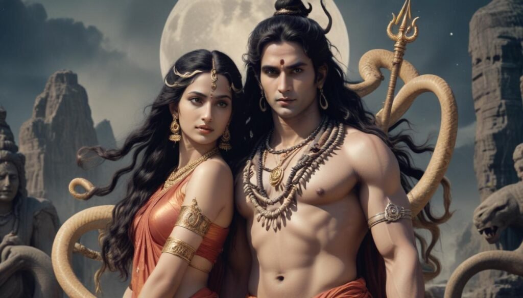 Shiv Parvati photo capturing the divine union of Lord Shiva and Goddess Parvati, shown together in a moment of divine love, strength, and cosmic balance. The image radiates peace and spiritual harmony.