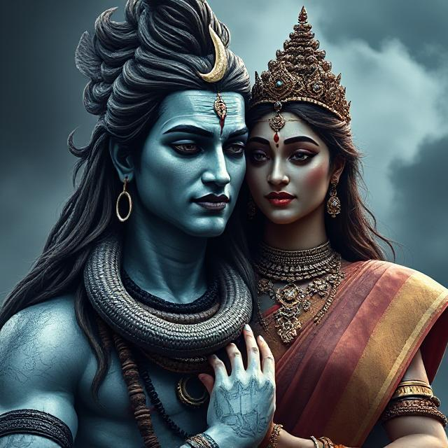 Shiv Parvati photo capturing the divine union of Lord Shiva and Goddess Parvati, shown together in a moment of divine love, strength, and cosmic balance. The image radiates peace and spiritual harmony.