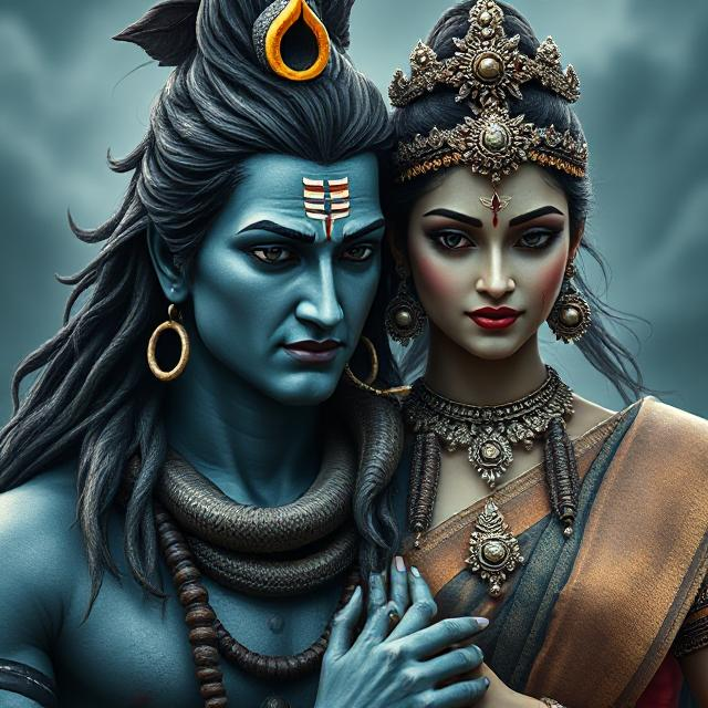 Shiv Parvati photo capturing the divine union of Lord Shiva and Goddess Parvati, shown together in a moment of divine love, strength, and cosmic balance. The image radiates peace and spiritual harmony.