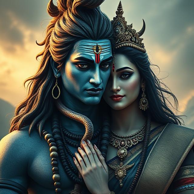 Shiv Parvati photo capturing the divine union of Lord Shiva and Goddess Parvati, shown together in a moment of divine love, strength, and cosmic balance. The image radiates peace and spiritual harmony.
