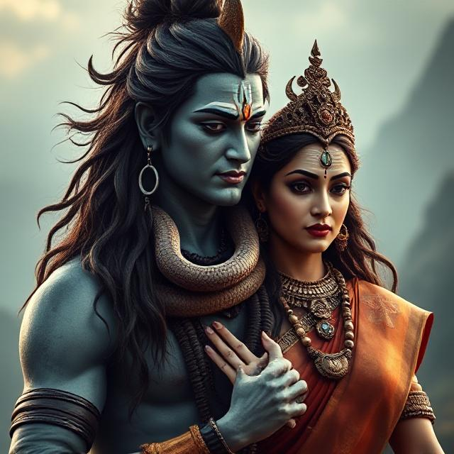 Shiv Parvati images depicting the divine union of Lord Shiva and Goddess Parvati, symbolizing eternal love, cosmic balance, and spiritual harmony. The image radiates peace and divine energy.