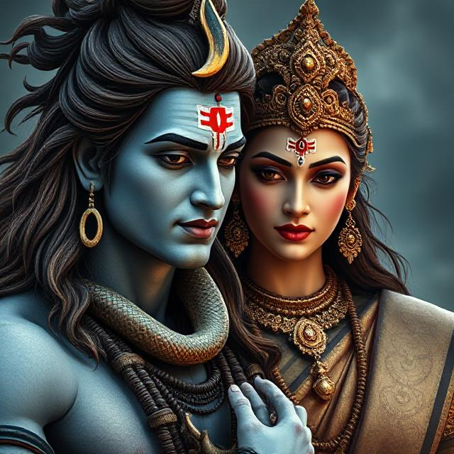 Shiv Parvati images depicting the divine union of Lord Shiva and Goddess Parvati, symbolizing eternal love, cosmic balance, and spiritual harmony. The image radiates peace and divine energy.