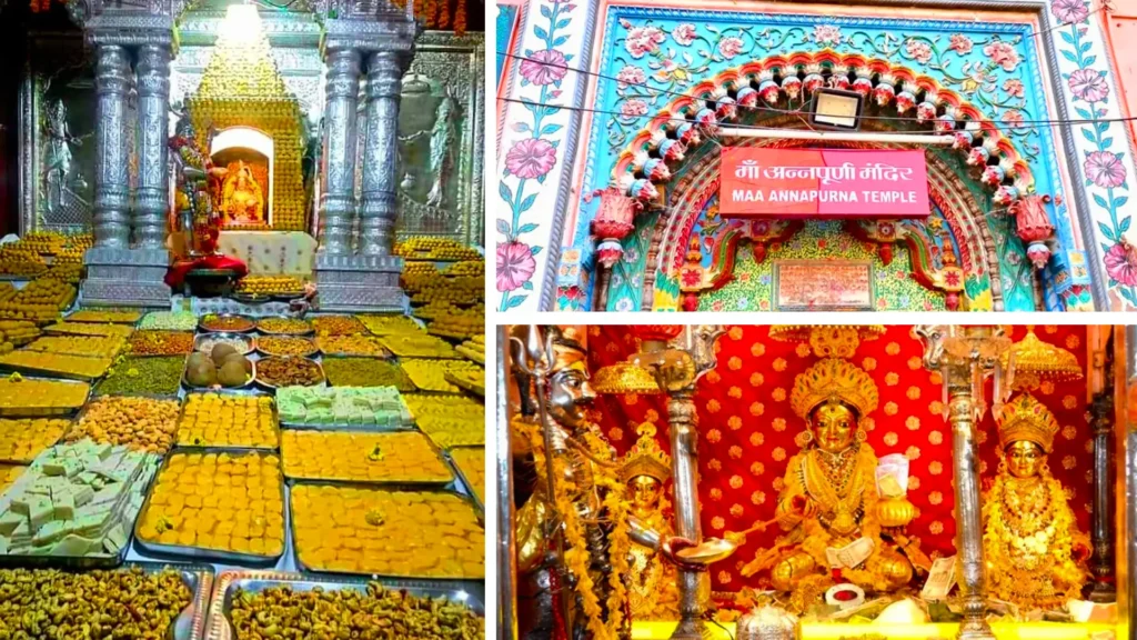 अन्नपूर्णा मंदिर वाराणसी  का वास्तुकला अत्यधिक आकर्षक और सुंदर है। यहाँ की संरचना पारंपरिक भारतीय मंदिर वास्तुकला से प्रेरित है, जिसमें शिखर (गुंबद) और मंदिर के मुख्य कक्ष के चारों ओर चित्रित भित्ति चित्रों का उपयोग किया गया है। मंदिर का प्रांगण बहुत ही विशाल और स्वच्छ है, और यह भक्तों के लिए एक पवित्र स्थान प्रदान करता है जहाँ वे शांति से पूजा कर सकते हैं।
मंदिर में माँ अन्नपूर्णा की भव्य मूर्ति स्थापित है, जो स्वर्णिम आभूषणों से सज्जित होती है। मूर्ति के पास, मंदिर में हर दिन 56 भोग एवं ताजे फूलों से पूजा की जाती है और दीप मालाएं जलती रहती हैं।