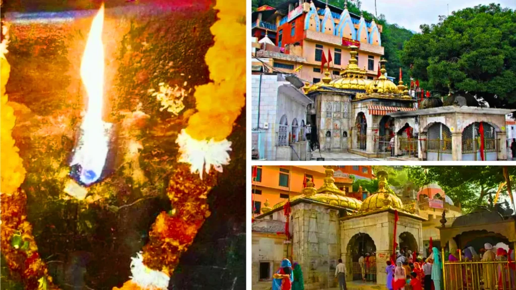 ज्वालामुखी मंदिर: माता ज्वाला देवी को समर्पित यह मंदिर भी शक्ति पीठों में से एक है।