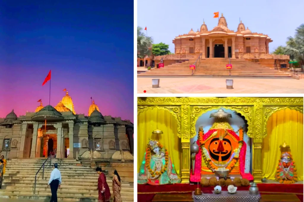 सलासर बालाजी अकोला: श्रद्धा और भक्ति का पवित्र धाम 1 Salasar Balaji Akola : अकोला में स्थित सलासर बालाजी मंदिर का निर्माण 2014 में किया गया था। यह मंदिर राजस्थान के प्रसिद्ध सलासर बालाजी मंदिर की प्रेरणा से बनाया गया है, जो हनुमानजी के सबसे पवित्र स्थलों में से एक है। यह मंदिर 2 लाख वर्ग फुट में फैला हुआ है और इसकी भव्यता भक्तों को मंत्रमुग्ध कर देती है। मंदिर परिसर में एक सुंदर उद्यान भी स्थित है, जहाँ श्रद्धालु ध्यान और साधना कर सकते हैं।
