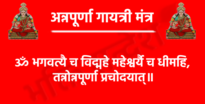 Annapurna Gayatri Mantra

ॐ भगवत्यै च विद्महे महेश्वर्यै च धीमहि,
 तन्नोन्नपूर्णा प्रचोदयात्॥